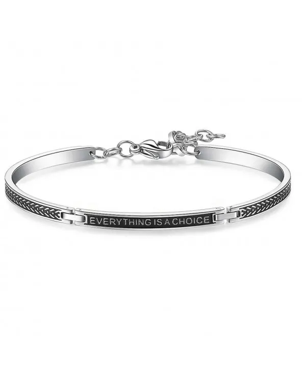 BRACCIALE UOMO BROSWAY BEHAVE SMALTO NERO CON SCRITTA "EVERYTHING IS A CHOICE" bbh17 BROSWAY gioielli - 1 BRACCIALE UOMO BROSWAY BEHAVE SMALTO NERO CON SCRITTA "EVERYTHING IS A CHOICE" bbh17 BROSWAY gioielli - 1