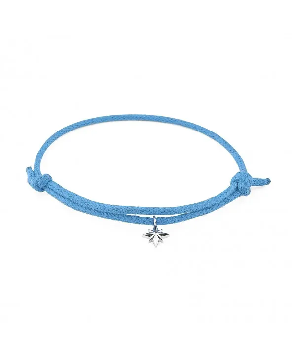 BRACCIALE IN COTONE AZZURRO CON ROSA DEI VENTI IN ARGENTO MARCA ROSATO RZLE018 rzle018 Rosato - 1 BRACCIALE IN COTONE AZZURRO CON ROSA DEI VENTI IN ARGENTO MARCA ROSATO RZLE018 rzle018 Rosato - 1