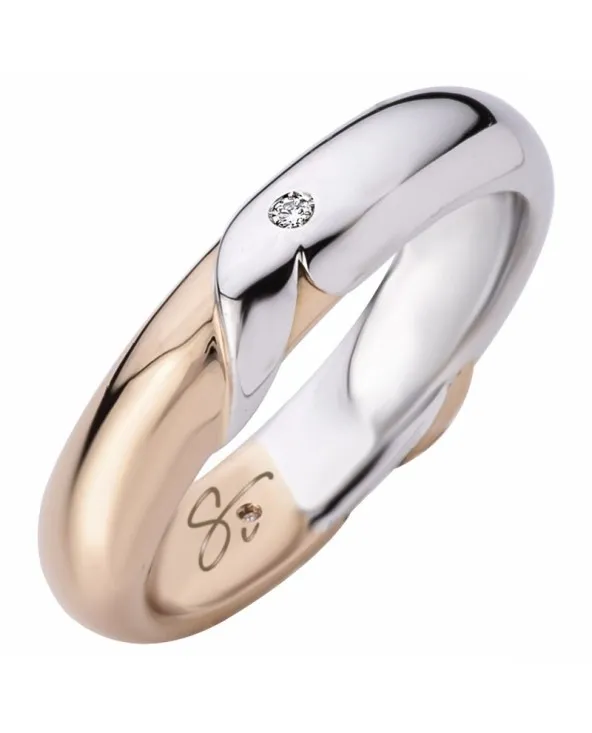 FEDE NUZIALE IN ORO BIANCO E ROSA CON DIAMANTI POLELLO 3272DBR 3272dbr Polello - 1 FEDE NUZIALE IN ORO BIANCO E ROSA CON DIAMANTI POLELLO 3272DBR 3272dbr Polello - 1