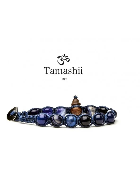 BRACCIALE TAMASHII TIBET BLUES AGATA BLU SCURO 900-216 blues900-216 Tamashii - 1 BRACCIALE TAMASHII TIBET BLUES AGATA BLU SCURO 900-216 blues900-216 Tamashii - 1