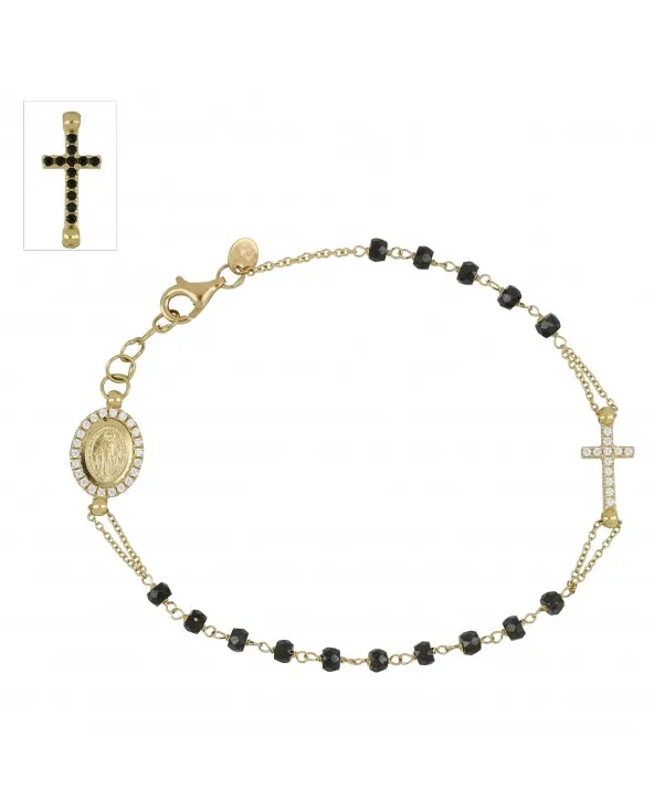 Bracciale rosario in oro gialle ed onice nero brrosaug.801 Antonio Romano Gioielli - 2 Bracciale rosario in oro gialle ed onice nero brrosaug.801 Antonio Romano Gioielli - 2