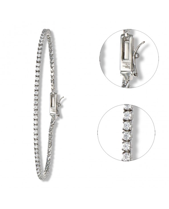 BRACCIALE TENNIS ARGENTO ZIRCONI BIANCHI ba01607-bianco Ultima Edizione - 2 BRACCIALE TENNIS ARGENTO ZIRCONI BIANCHI ba01607-bianco Ultima Edizione - 2