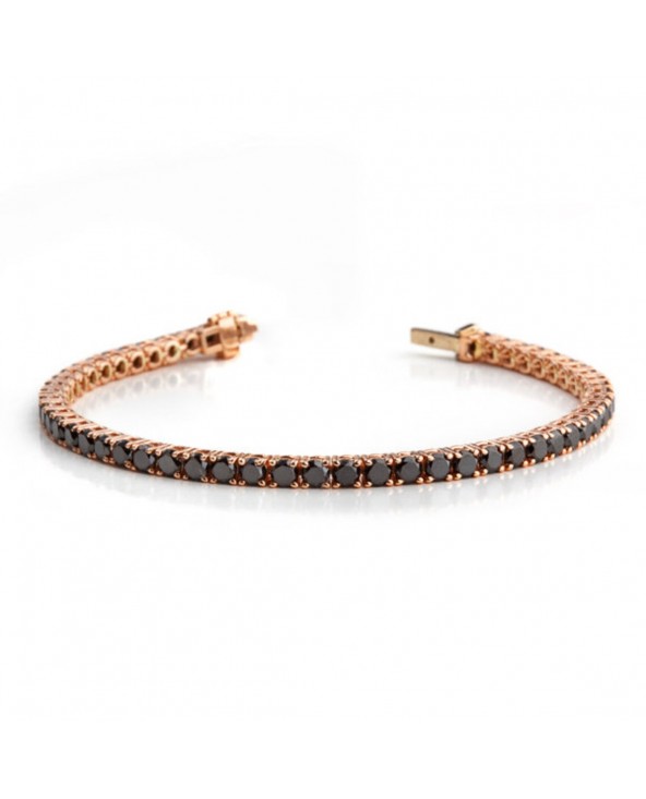 BRACCIALE TENNIS ORO ROSA CON DIAMANTI NERI brtenaudm.6 Antonio Romano Gioielli - 1 BRACCIALE TENNIS ORO ROSA CON DIAMANTI NERI brtenaudm.6 Antonio Romano Gioielli - 1