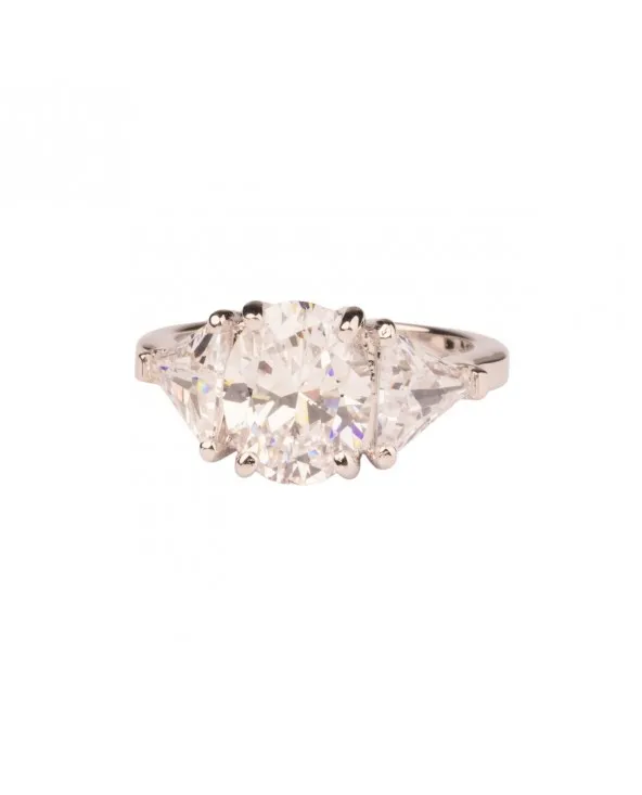 ANELLO CON PIETRA OVALE CENTRALE E PIETRE TRIANGOLARI AI LATI aa02347 Ultima Edizione - 1 ANELLO CON PIETRA OVALE CENTRALE E PIETRE TRIANGOLARI AI LATI aa02347 Ultima Edizione - 1