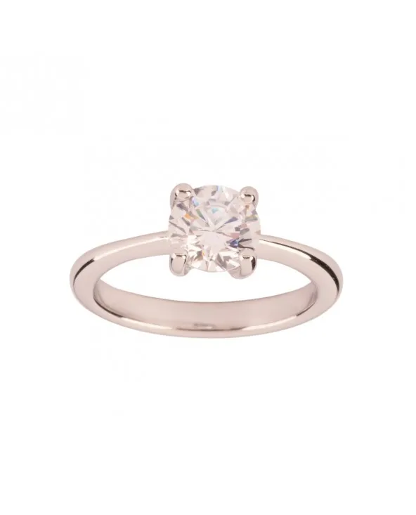 ANELLO SOLITARIO 6 MM CON 4 GRIFFE IN ARGENTO aa02544 Ultima Edizione - 2 ANELLO SOLITARIO 6 MM CON 4 GRIFFE IN ARGENTO aa02544 Ultima Edizione - 2