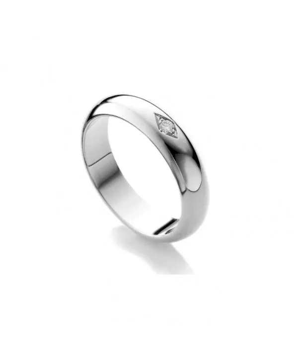 CLASSICA FEDE NUZIALE IN ORO BIANCO CON DIAMANTE LARGA 5MM. fdaub7dm.1 Antonio Romano Gioielli - 2 CLASSICA FEDE NUZIALE IN ORO BIANCO CON DIAMANTE LARGA 5MM. fdaub7dm.1 Antonio Romano Gioielli - 2