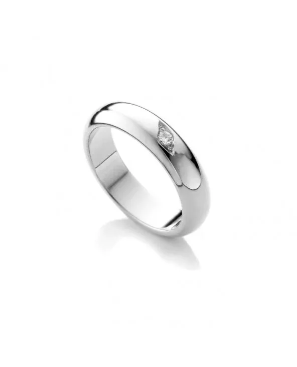 CLASSICA FEDE NUZIALE IN ORO BIANCO CON DIAMANTE LARGA 5MM. fdaub7dm.1 Antonio Romano Gioielli - 3 CLASSICA FEDE NUZIALE IN ORO BIANCO CON DIAMANTE LARGA 5MM. fdaub7dm.1 Antonio Romano Gioielli - 3
