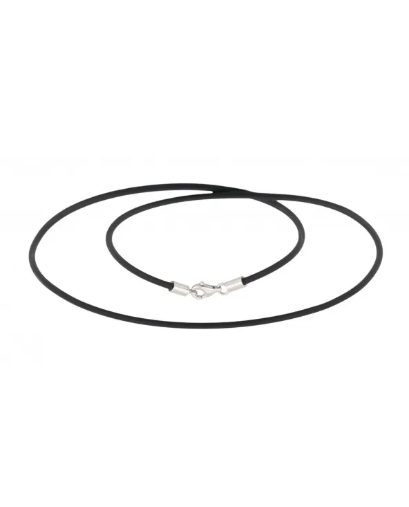 Collana in caucciù da 2mm con terminali e chisura in argento lccauag.2 Antonio Romano Gioielli - 1 Collana in caucciù da 2mm con terminali e chisura in argento lccauag.2 Antonio Romano Gioielli - 1