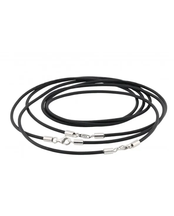 Collana in caucciù da 2mm con terminali e chisura in argento lccauag.2 Antonio Romano Gioielli - 3 Collana in caucciù da 2mm con terminali e chisura in argento lccauag.2 Antonio Romano Gioielli - 3