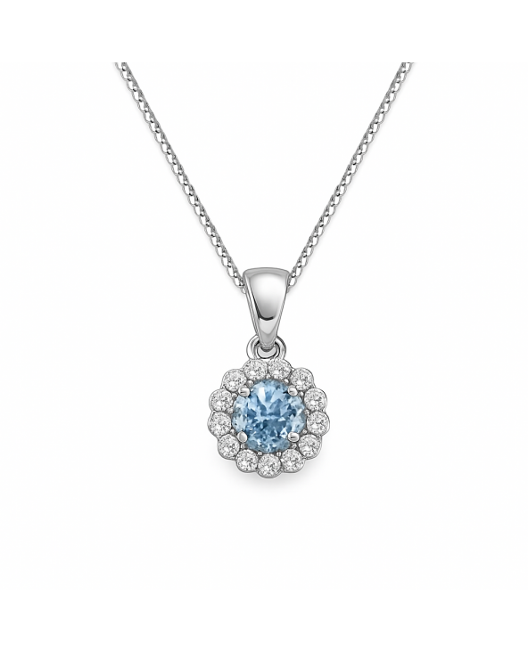 CIONDOLO CON ZIRCONI BIANCHI E CENTRALE DI COLORE IN ORO BIANCO 18KT. cdau.5 Antonio Romano Gioielli - 1 CIONDOLO CON ZIRCONI BIANCHI E CENTRALE DI COLORE IN ORO BIANCO 18KT. cdau.5 Antonio Romano Gioielli - 1