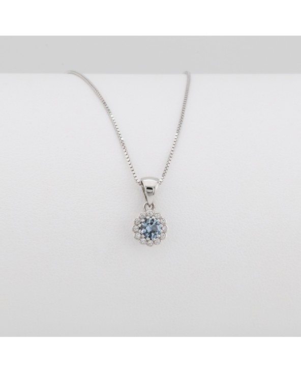 CIONDOLO CON ZIRCONI BIANCHI E CENTRALE DI COLORE IN ORO BIANCO 18KT. cdau.5 Antonio Romano Gioielli - 3 CIONDOLO CON ZIRCONI BIANCHI E CENTRALE DI COLORE IN ORO BIANCO 18KT. cdau.5 Antonio Romano Gioielli - 3