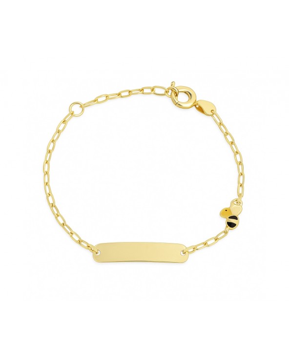 BRACCIALE BIMBO CON TARGA E APE SMALTATA IN ORO GIALLO 9KT brau9k.002 Antonio Romano Gioielli - 3 BRACCIALE BIMBO CON TARGA E APE SMALTATA IN ORO GIALLO 9KT brau9k.002 Antonio Romano Gioielli - 3