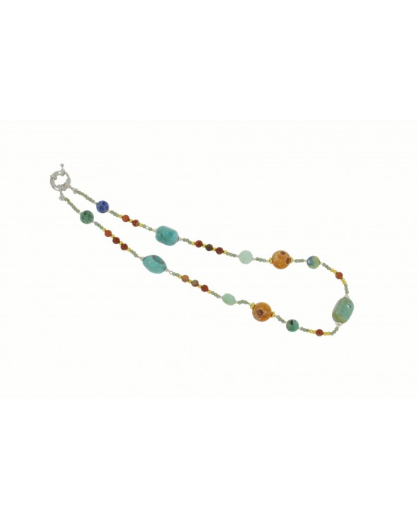 COLLANA CON AMASZONITE E DIASPRO CHIUSURA ARGENTATA 3838sh Antonio Romano Gioielli - 1 COLLANA CON AMASZONITE E DIASPRO CHIUSURA ARGENTATA 3838sh Antonio Romano Gioielli - 1
