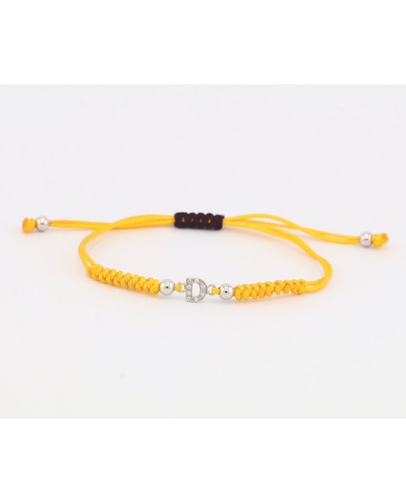 BRACCIALE INIZIALE CON DIAMANTI E SFERE IN ORO BIANCO 18KT E CORDA braucordalet.3 Antonio Romano Gioielli - 1 BRACCIALE INIZIALE CON DIAMANTI E SFERE IN ORO BIANCO 18KT E CORDA braucordalet.3 Antonio Romano Gioielli - 1