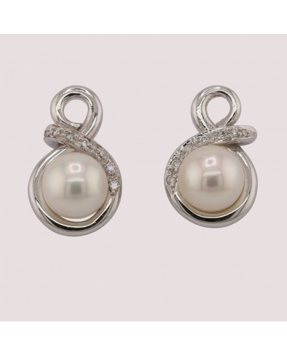 ORECCHINI ORO BIANCO GR.6,57 CT.0.12 PERLE 7-7,5 orgi.010 Antonio Romano Gioielli - 1 ORECCHINI ORO BIANCO GR.6,57 CT.0.12 PERLE 7-7,5 orgi.010 Antonio Romano Gioielli - 1
