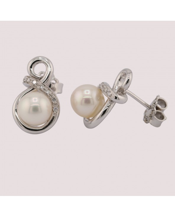 ORECCHINI ORO BIANCO GR.6,57 CT.0.12 PERLE 7-7,5 orgi.010 Antonio Romano Gioielli - 2 ORECCHINI ORO BIANCO GR.6,57 CT.0.12 PERLE 7-7,5 orgi.010 Antonio Romano Gioielli - 2