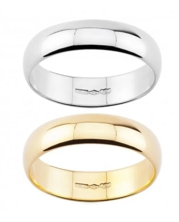 FEDE NUZIALE 5 GRAMMI LARGA 5 MM ORO 18 KT fdau5m/w Diana - 1 FEDE NUZIALE 5 GRAMMI LARGA 5 MM ORO 18 KT fdau5m/w Diana - 1