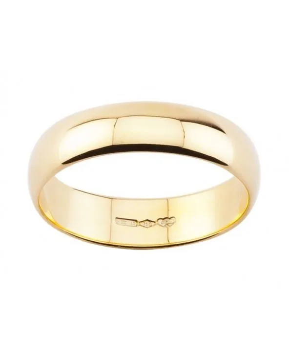 FEDE NUZIALE 5 GRAMMI LARGA 5 MM ORO 18 KT fdau5m/w Diana - 4 FEDE NUZIALE 5 GRAMMI LARGA 5 MM ORO 18 KT fdau5m/w Diana - 4