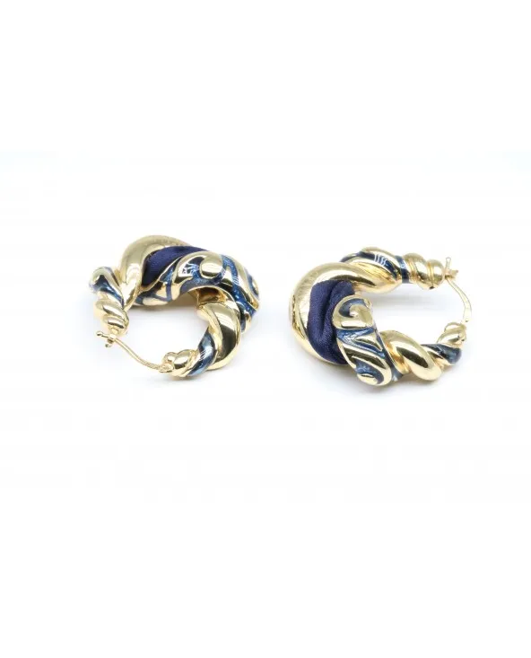 ORECCHINI ARGENTO DORATO E SETA BLU BRACCIALINI GIOIELLI s7277el00260 Braccialini - 2 ORECCHINI ARGENTO DORATO E SETA BLU BRACCIALINI GIOIELLI s7277el00260 Braccialini - 2