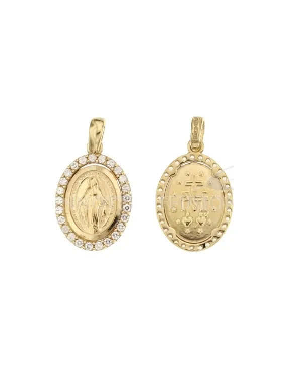 MEDAGLIA MADONNA MIRACOLOSA IN ORO E CRISTALLI BIANCHI. MISURA 1,1 X 1,3 cdaumami.3 Antonio Romano Gioielli - 2 MEDAGLIA MADONNA MIRACOLOSA IN ORO E CRISTALLI BIANCHI. MISURA 1,1 X 1,3 cdaumami.3 Antonio Romano Gioielli - 2
