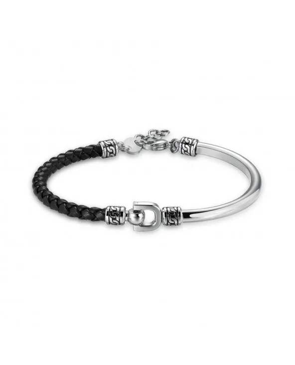 BRACCIALE KNOCKER IN ACCIAIO E PELLE BROSWAY BKC14 bkc14 BROSWAY gioielli - 1 BRACCIALE KNOCKER IN ACCIAIO E PELLE BROSWAY BKC14 bkc14 BROSWAY gioielli - 1