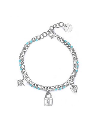 BRACCIALE A DUE FILI STELLA LUCCHETTO CUORE CHANT BROSWAY BAH65 bah65 Brosway - 1