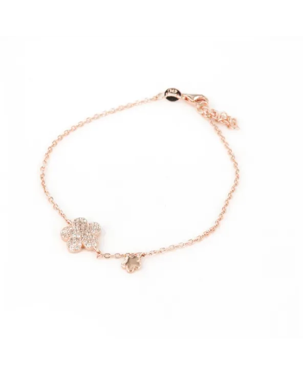 BRACCIALE CON FIORI CON CRISTALLI BIANCHI IN ARGENTO ROSÈ 1701607 Antonio Romano Gioielli - 1 BRACCIALE CON FIORI CON CRISTALLI BIANCHI IN ARGENTO ROSÈ 1701607 Antonio Romano Gioielli - 1