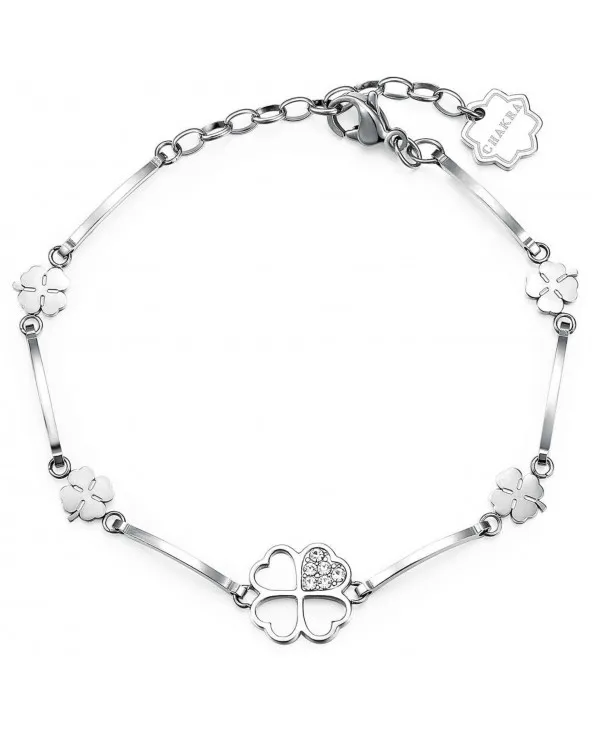 BRACCIALE DONNA IN ACCIAIO CON QUADRIFOGLI E CRISTALLI CHAKRA BROSWAY BHKB011 bhkb011 BROSWAY gioielli - 1 BRACCIALE DONNA IN ACCIAIO CON QUADRIFOGLI E CRISTALLI CHAKRA BROSWAY BHKB011 bhkb011 BROSWAY gioielli - 1