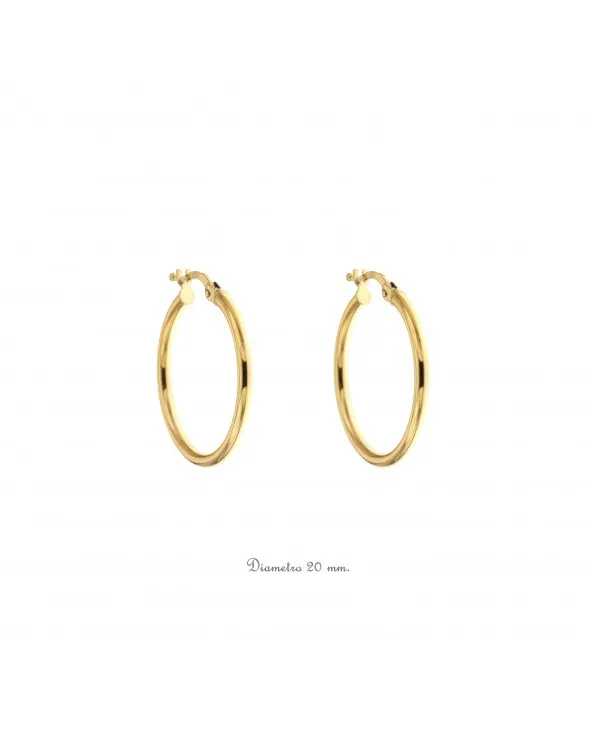 ORECCHINI A CERCHIO SPESSORE 2 MM IN ORO GIALLO 18 KT orceog020.01/w Antonio Romano Gioielli - 2 ORECCHINI A CERCHIO SPESSORE 2 MM IN ORO GIALLO 18 KT orceog020.01/w Antonio Romano Gioielli - 2