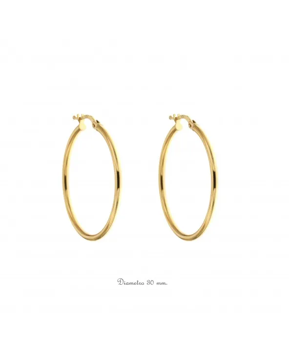 ORECCHINI A CERCHIO SPESSORE 2 MM IN ORO GIALLO 18 KT orceog020.01/w Antonio Romano Gioielli - 3 ORECCHINI A CERCHIO SPESSORE 2 MM IN ORO GIALLO 18 KT orceog020.01/w Antonio Romano Gioielli - 3