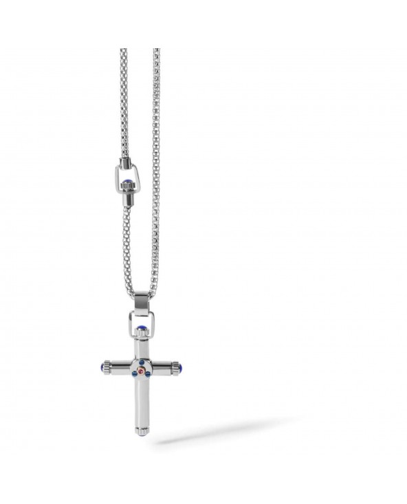 Comete Collana Uomo Girocollo In Acciaio – Collezione Chain – Finitura Lucida E Nera, Modello UGL 705, Anallergica
